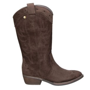 Isteria 600 Bota Antelina Campera Forro Textil Tacón Mujer