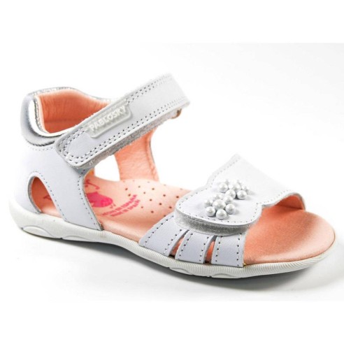 073400 Pablosky Sandalia Sandalia de piel. Pala con velcro, talón reforzado y velcro ajustable. Plantilla acolchada supe absorbe