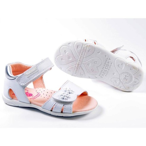 073400 Pablosky Sandalia Sandalia de piel. Pala con velcro, talón reforzado y velcro ajustable. Plantilla acolchada supe absorbe