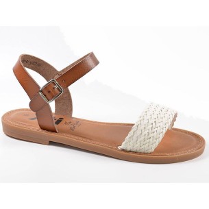 57488 Xti Sandalia Sandalia sintético, pala tira trenzada y pulsera con hebilla ajustable. Planta acolchada y piso plano antides