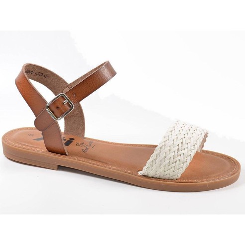 57488 Xti Sandalia Sandalia sintético, pala tira trenzada y pulsera con hebilla ajustable. Planta acolchada y piso plano antides