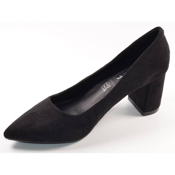 16401 D'Angela Zapato Comprar Zapato salón textil, forro sintético con planta en piel. Piso de caucho y tacón ancho de 6cm. de a