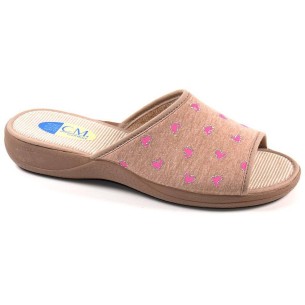 319 Cmconfort Zapatilla Casa Zapatilla de estar por casa. Textil y puntera abierta. Plantilla acolchada para un máximo confort. 