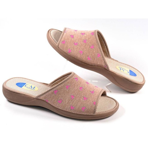 319 Cmconfort Zapatilla Casa Zapatilla de estar por casa. Textil y puntera abierta. Plantilla acolchada para un máximo confort. 
