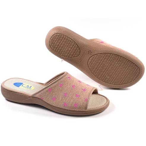 319 Cmconfort Zapatilla Casa Zapatilla de estar por casa. Textil y puntera abierta. Plantilla acolchada para un máximo confort. 