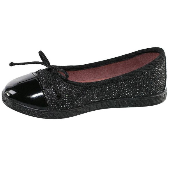 29515 Conguitos Zapato Bailarina Zapato Bailarina en material textil metalizado, puntera en charol y forrado interior en textil.