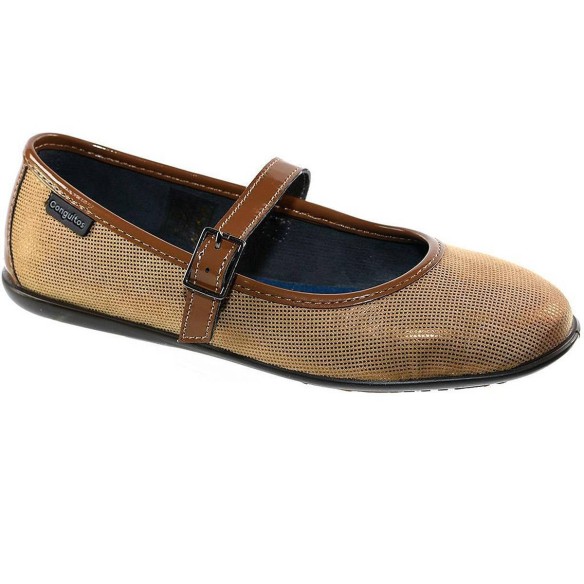 26501 Conguitos Zapato Mercedes Zapato merceditas en sintético metalizado. Forro en textil y velcro ajustable. Piso de goma anti