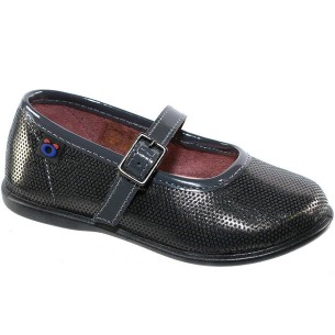 10246 Osito Zapato Mercedes Zapato merceditas sintético metalizado. Forro textil y cierre con hebilla ajustable. Suela antidesli