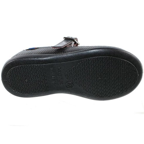 10246 Osito Zapato Mercedes Zapato merceditas sintético metalizado. Forro textil y cierre con hebilla ajustable. Suela antidesli