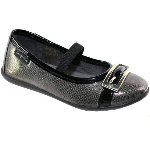 26540 Conguitos Zapato Zapato sintético metalizado. Forro textil y elástico en empeine. Piso de goma antideslizante y muy flexib