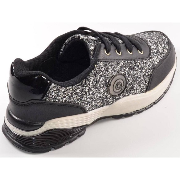 29001 Luces Conguitos Sneaker Sneaker sintético y glitte, luz en el logo del lateral, se ilumina con cada pisada. Cordones y for