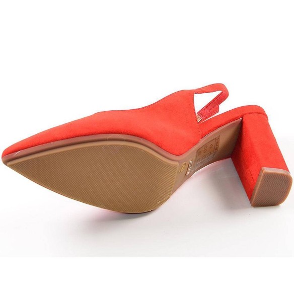 15689 D'Angela Zapato Comprar Zapato salón destalonado en antelina y planta de piel. Cierre con hebilla. Tacón ancho forrado en 