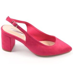 15694 D'Angela  Zapato 15694 DANGELA. Zapato salón destalonado en antelina y planta de piel. Con hebilla. Tacón ancho forrado en