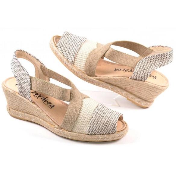 10312 Mediterranea Alpargata Zapatilla Alpargata textil con elásticos laterales, forro interior textil y plantilla acolchada. Pi