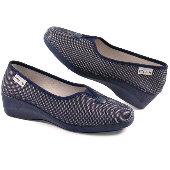 2556 Cosdam Zapatilla Zapatilla textil con acolchado transpirable, elástico en empeine ajustables. Piso caucho con cuña antidesl