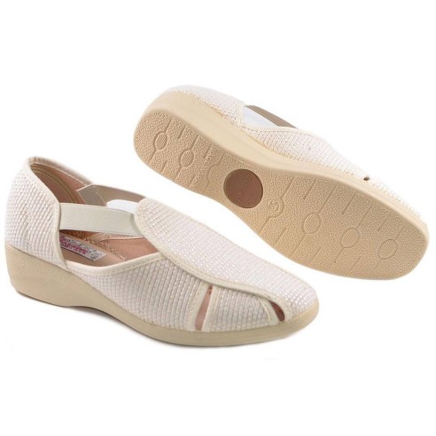 2525 Cosdam Zapatilla 2525 COSDAM. Zapatilla textil con elasticos laterales. Planta acolchada y piso de cuña en caucho antidesli