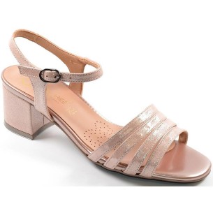 Luna9 Desireé Sandalia Sandalia piel con brillo. Cuatro tiras unidas por el centro. Pulsera con cierre de hebilla ajustable. Pla