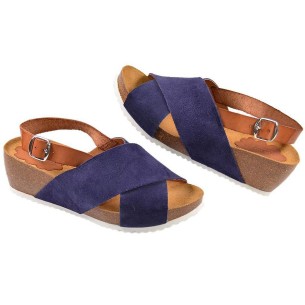 5860 Duendy Sandalia Sandalia serraje piel, cierre con hebilla ajustable. Piso cuña bio en piel y suela de goma antideslizante. 2