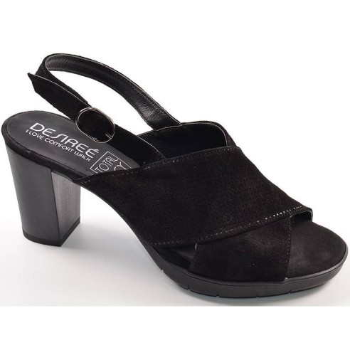 91174 Desiree Sandalia Sandalia en piel serraje . Forro y plantilla en piel. Cierre con hebilla. Piso plataforma con suela antid