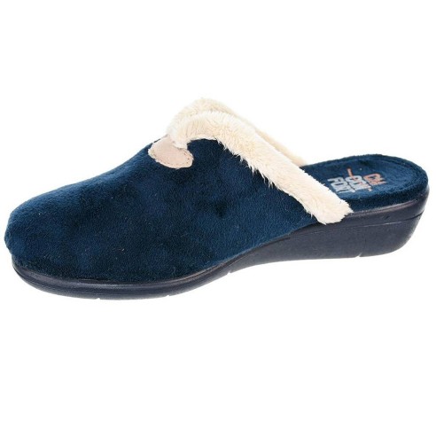 916 Cmconfort Zapatilla Casa Comprar Zapatilla destalonada, fabricada en textil muy suave y plantilla acolchada. Piso de cuña de