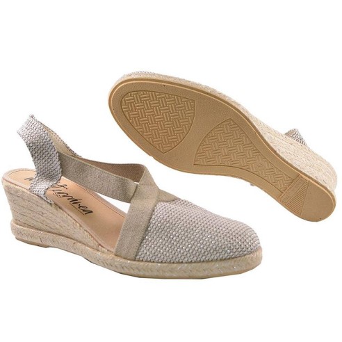 10296 Mediterránea  Alpargata Zapatilla Alpargata textil con elásticos laterales, forro interior textil y plantilla acolchada. P