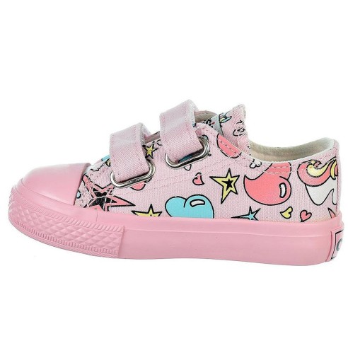 14157 Osito Zapatilla 14157 CONGUITOS. Zapatilla de lona con estampado de unicornio y forro textil. Cierre con doble velcro ajus