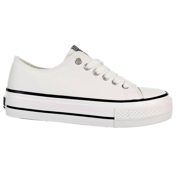 52715 B&w Zapatilla 52715 B&W. Zapatilla de lona y forro interior textil. Cierre en cordones ajustables. Piso y puntera de goma 