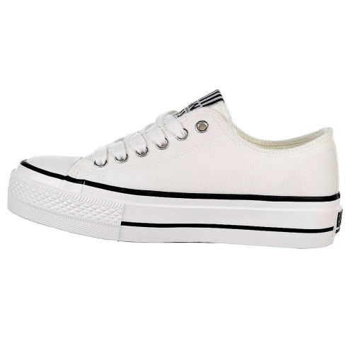 52715 B&w Zapatilla 52715 B&W. Zapatilla de lona y forro interior textil. Cierre en cordones ajustables. Piso y puntera de goma 