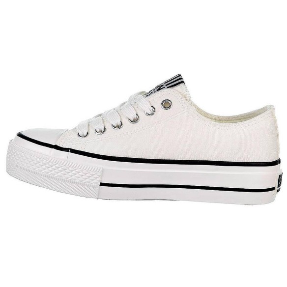 52715 B&w Zapatilla 52715 B&W. Zapatilla de lona y forro interior textil. Cierre en cordones ajustables. Piso y puntera de goma 