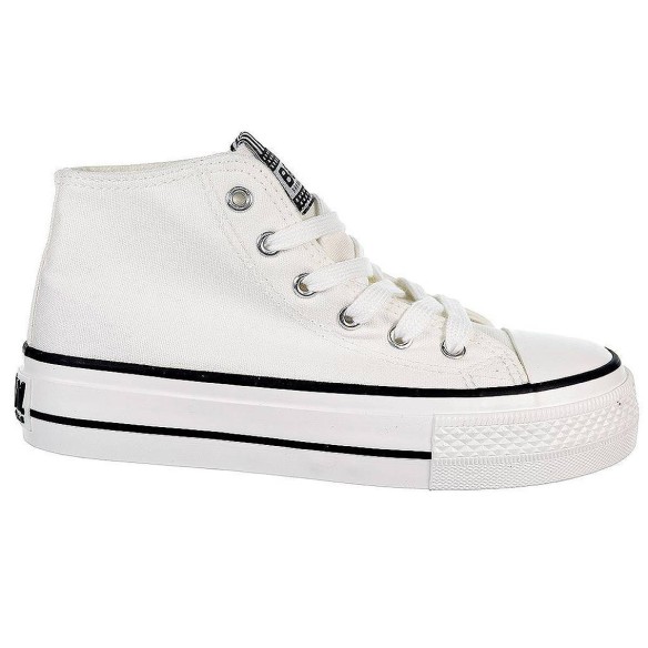 52716 B&w Zapatilla Bota 52716 B&W. Zapatilla con caña alta de lona, forro interior textil. Cierre cordones ajustables. Piso de 