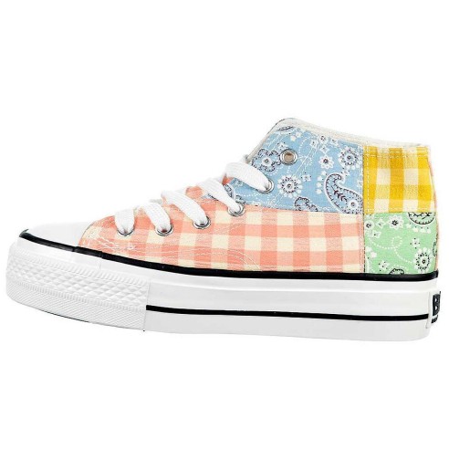 52729 B&w Zapatilla Botín 52720 B&W. Zapatilla con caña alta de lona , forro interior textil. Cierre cordones ajustables. Piso d