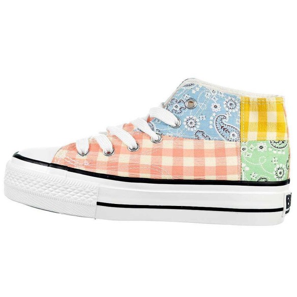 52729 B&w Zapatilla Botín 52720 B&W. Zapatilla con caña alta de lona , forro interior textil. Cierre cordones ajustables. Piso d