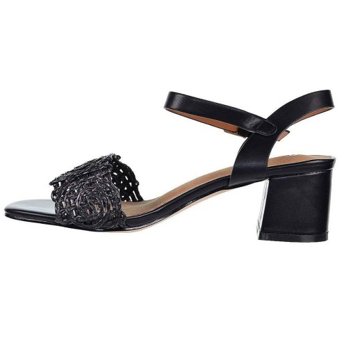 17647 D'Angela Sandalia 17647 DANGELA. Sandalia de rafia y cierre de pulsera con hebilla ajustable. Tacón ancho con altura de 5c