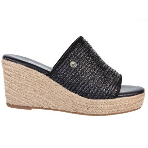 79785 Refresh Zueco Sandalia Zueco de rafia, forrado interior en textil y plantilla acolchada. Piso de plataforma con cuña de 8c