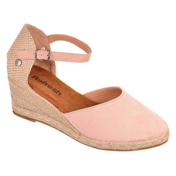 79141 Refresh Alpargata 79141 REFRESH.Zapatilla tipo  Alpargata en antelina y cierre con hebilla. Plantilla textil acolchada. Pi