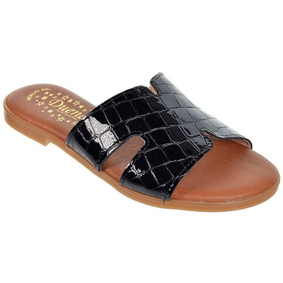 2433 Duendy Zueco 2433 Oh! My Sandals. Sandalia tipo Zueco material en piel y charol grabado. Plantilla en piel acolchada, muy c