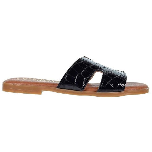 2433 Duendy Zueco 2433 Oh! My Sandals. Sandalia tipo Zueco material en piel y charol grabado. Plantilla en piel acolchada, muy c