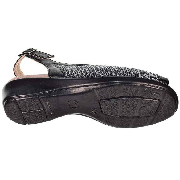 496 Miba  Sandalia 496 MIBA. Sandalia en material de piel y textil acolchado. Plantilla de piel confort, cierre con hebilla ajus