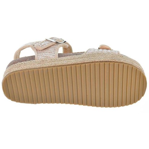 58024 Xti Kids Sandalia 58024 XTI KIDS. Sandalia de rafia trenzada. Cierre con hebilla. Planta de bio y piso plataforma de 4cm.d