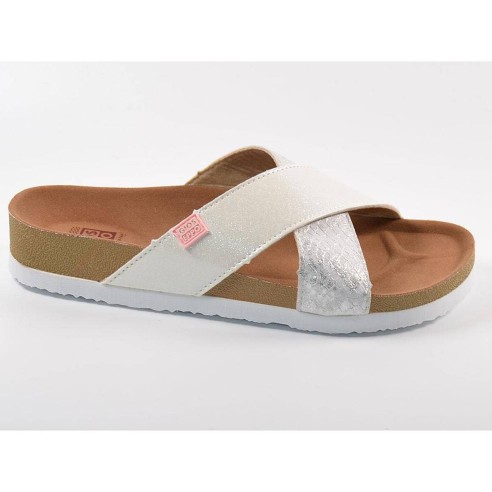 59266 Gioseppo Zueco Sandalia Zueco sintético, pala tiras cruzadas con diferentes tipos de materiales. Plantilla textil, resiste