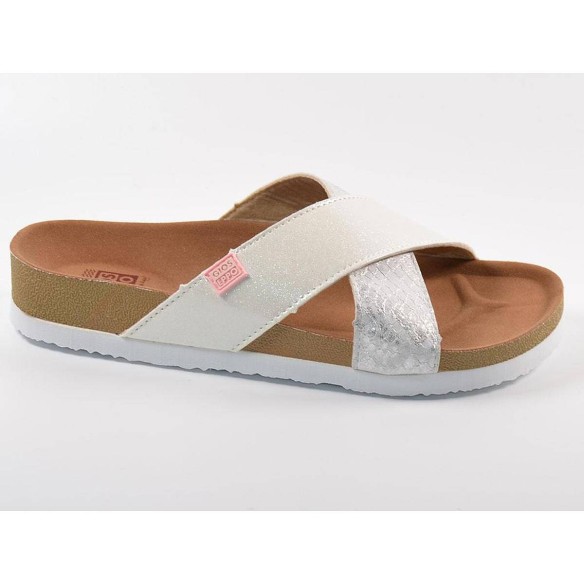59266 Gioseppo Zueco Sandalia Zueco sintético, pala tiras cruzadas con diferentes tipos de materiales. Plantilla textil, resiste