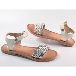 59477 Gioseppo Sandalia Sandalia sintética. Pala trenzada metalizada. Pulsera con cierre velcro ajustable. Plantilla latex confo 2