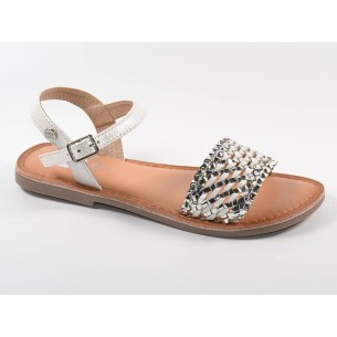 59476 Gioseppo Sandalia Sandalia material sintético. Pala trenzada metalizado y pulsera con hebilla ajustable. Plantilla látex c