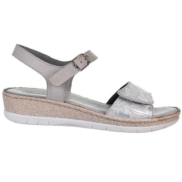 6260 Riposella Sandalia Sandalia de piel, pala con cierre en velcro y pulsera con cierre en hebilla ajustable. Forrado en piel y