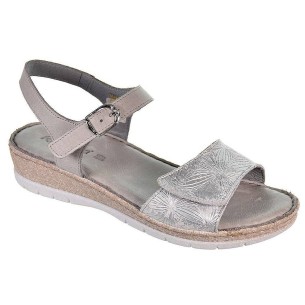 6260 Riposella Sandalia Sandalia de piel, pala con cierre en velcro y pulsera con cierre en hebilla ajustable. Forrado en piel y 2