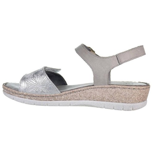 6260 Riposella Sandalia Sandalia de piel, pala con cierre en velcro y pulsera con cierre en hebilla ajustable. Forrado en piel y