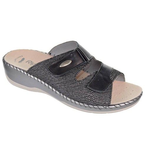 6430 Riposella Zueco Sandalia Zueco de piel, forro en piel y cierre con doble velcro. Plantilla extraíble en piel acolchada, muy