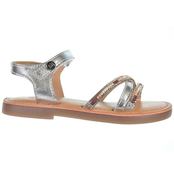 Eudora Gioseppo Sandalia EUDORA GIOSEPPO. Sandalia en material de piel metalizado con tiras cruzadas. Cierre en pulsera con velc