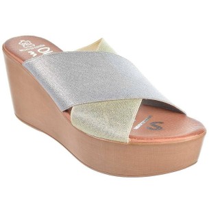 3490 Oh! My Sandals Zueco Sandalia tipo Zueco con tiras cruzadas elásticas. Plantilla confort. Piso de poliuretano con plataform 2