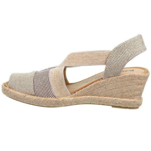 20203 Mediterratea  Alpargata 20203 ZAPATILLA MEDITERRÁNEA. Alpargata textil con elásticos laterales y plantilla acolchada. Piso